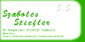 szabolcs stiefler business card